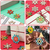T-Antrix 50pcs DIY Wooden Snowflakes Unfinished Wood Ornaments Cutouts Christmas Wood Snowflake for Christmas Decoration Christmas Tree Hanging T-Antrix