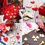 Unfinished Wooden Hearts for Crafts, 100 Pcs 2 inch Blank Unfinished Wood Craft Kit with DIY Craft Pieces for Wedding Ornaments Christmas Party WURONXIN