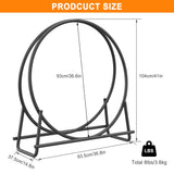 Mr IRONSTONE 41 inch Firewood Rack, Firewood Log Hoop for Indoor Fireplace Wood Storage Ring, Round Tubular Steel for Patio Deck Metal Log Holder Mr IRONSTONE