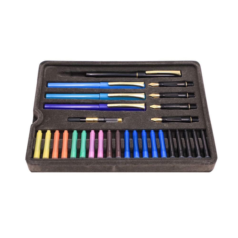 Mont Marte Calligraphy Set, 32 Piece. Includes Calligraphy Pens, Calligraphy Nibs, Ink Cartridges, Introduction Booklet and Exercise Booklet, - WoodArtSupply