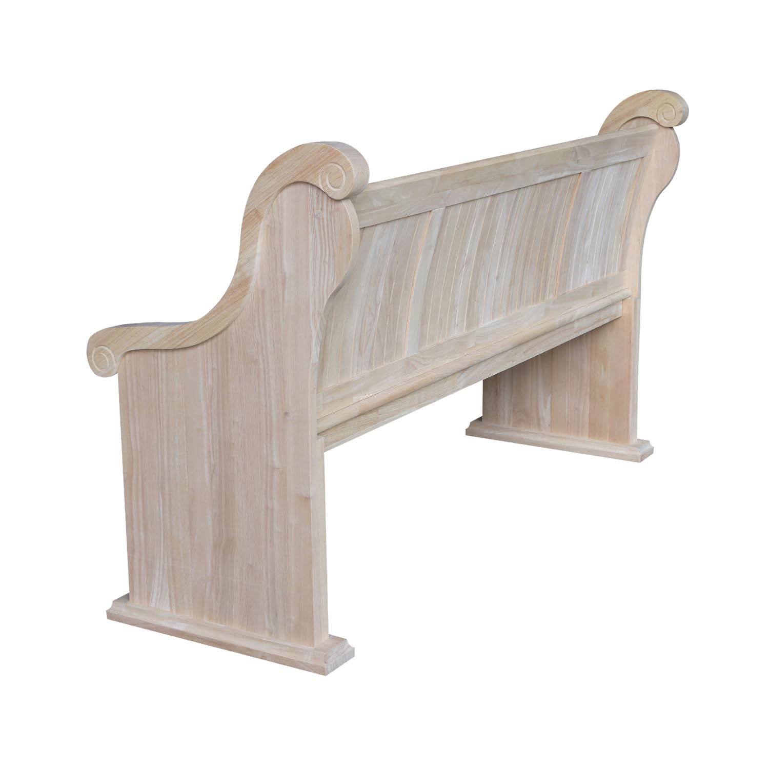 IC International Concepts Sanctuary, Unfinished Bench, 62.8 in W x 25 in D x 38.2 in H - WoodArtSupply