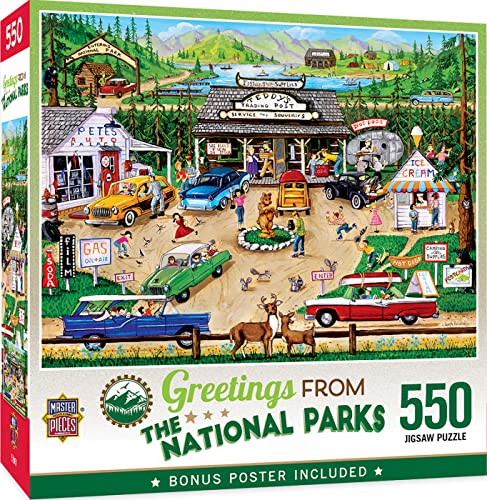 Baby Fanatics MasterPieces 550 Piece Jigsaw Puzzle for Adults, Family, Or Kids - Greetings from The National Parks - 18"x24" - WoodArtSupply