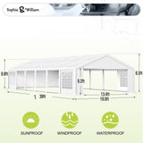 Sophia & William XXXLarge 20'x 40' Gazebo Party Tent White, Outdoor Wedding Event Camping Canopy Shade with 12 Removable Side Walls and Carry PE Bag, Sophia & William