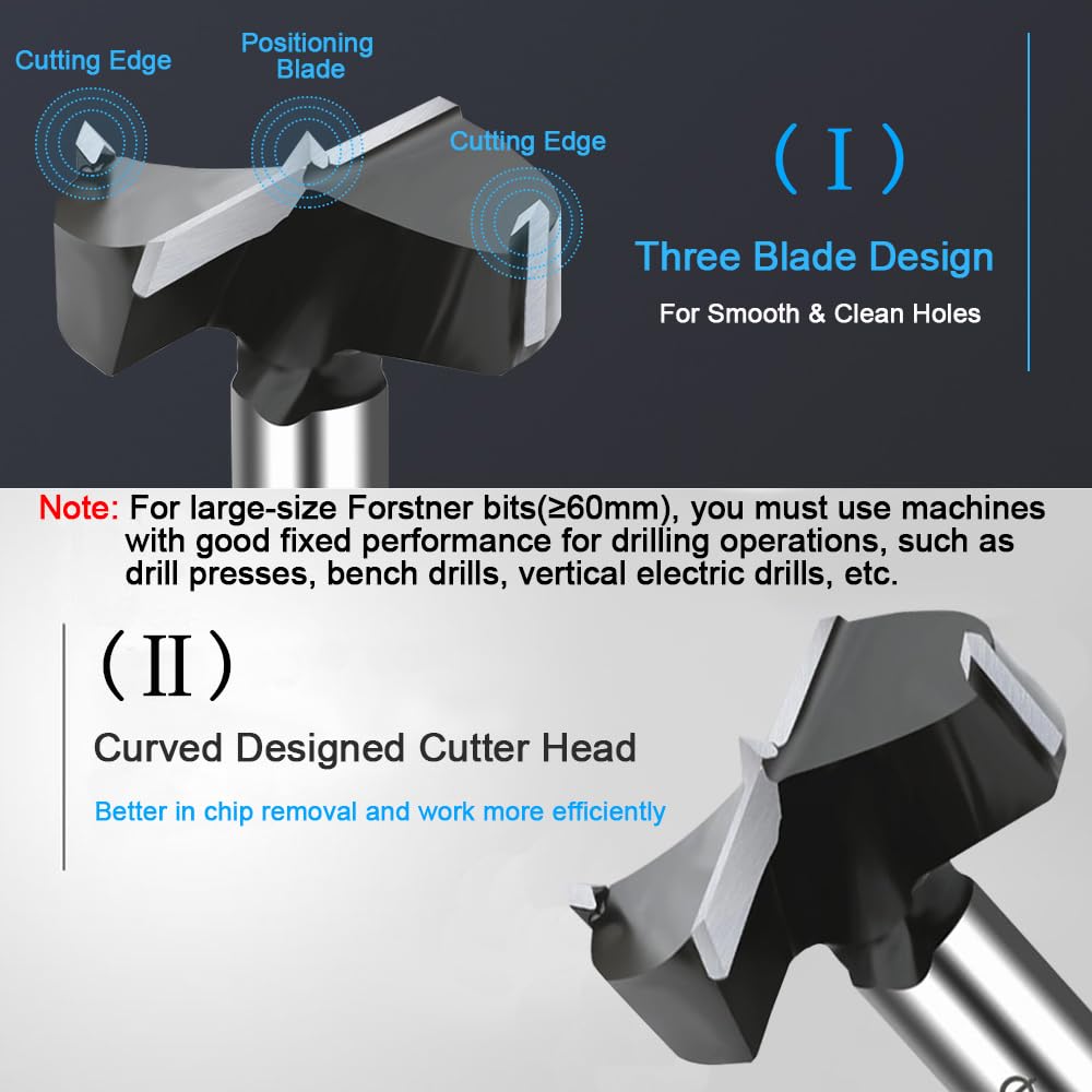 NICAVKIT 3-1/8 Inch Carbide Forstner Drill Bit, Carbide Tipped Forstner Bit for Hard Wood, Wood Drilling Bit Woodworking Hinge Cutter Tool Kits for NICAVKIT