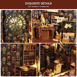 Losbenco Book Nook Kit, DIY Dollhouse Booknook Bookshelf Insert Decor Alley, DIY Book Nook Miniature Kit with Lights, 3D Wooden Puzzle Decorative Losbenco
