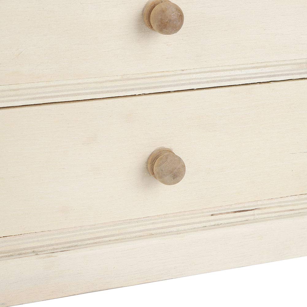 HERCHR Natural Wooden Desktop Organizer, Unfinished Wood Drawer Organizer with 2 Drawers Mini Storage Drawers for Office Desk Organizer, DIY Project HERCHR