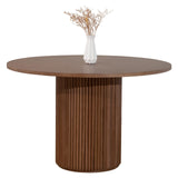SIMTONAL Modern Dining Table Pedestal Dining Room Table Walnut for Kitchen, 47''L x 47''W x 29.9''H SIMTONAL