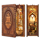 CUTEBEE DIY Book Nook Kit, DIY Dollhouse Booknook Bookshelf Insert Decor Alley, Bookends Model Build-Creativity Kit with LED Light CUTEBEE