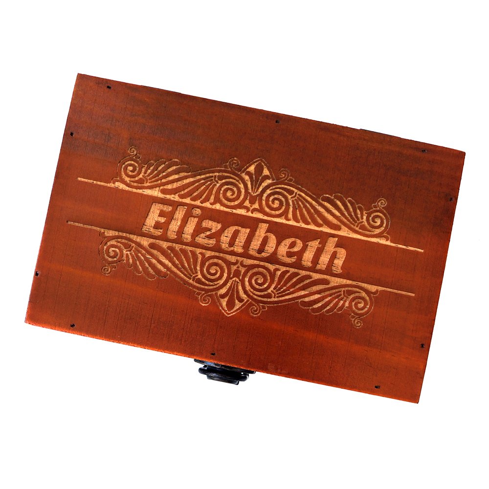 Awerise Personalized Wooden Keepsake Box w/Lock Key, Custom Jewelry Box, Bridesmaid Box, Mother Gift Awerise