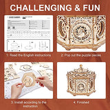 RoWood 3D Wooden Puzzles for Adults, Music Box Brain Teaser Mechanical Model Kits, Gift for Teens Girls Women on Birthday/Valentine's Day/Christmas- RoWood