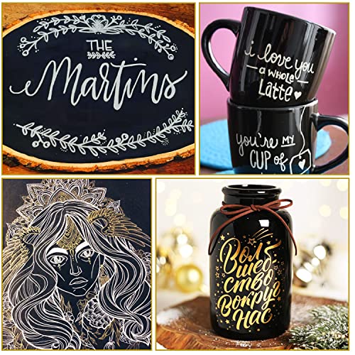 EBOT Metallic Marker Pens, Gold ,Rose Gold and Silver Metallic Permanent Markers for Artist Illustration, Crafts, Gift Card Making, Scrapbooking, EBOT