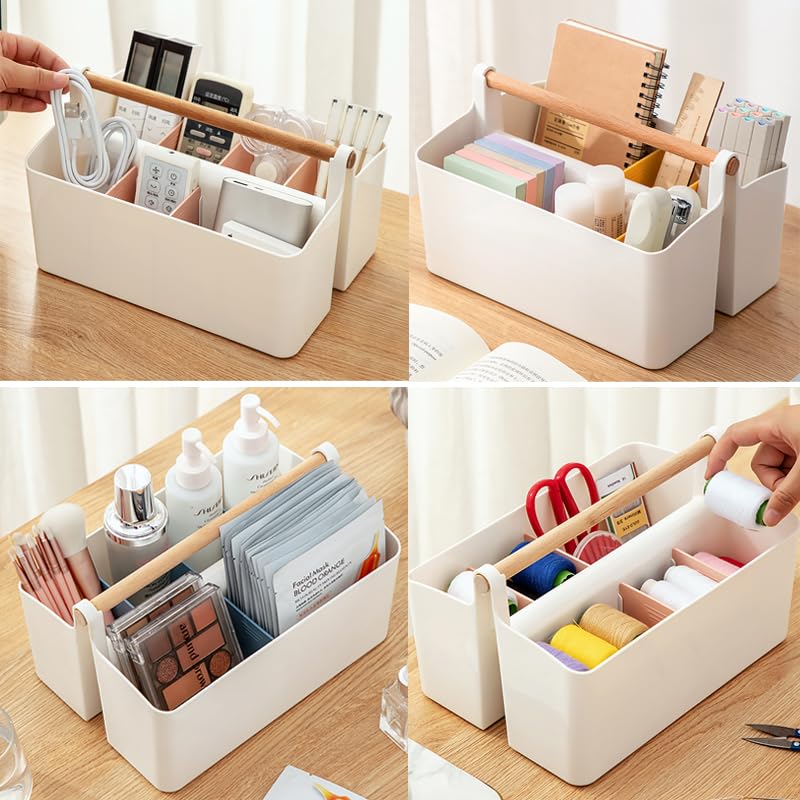 ENVIABELL Art Caddy Organizer, Plastic Art Supply Storage Organizer, Marker Organizer, Pencil Caddy with Handle, Craft Caddy with Dividers, Pen ENVIABELL