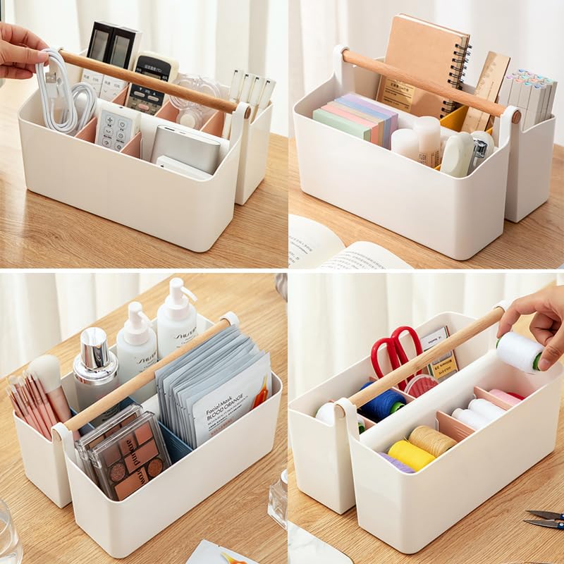 ENVIABELL Art Caddy Organizer, Plastic Art Supply Storage Organizer, Marker Organizer, Pencil Caddy with Handle, Craft Caddy with Dividers, Pen - WoodArtSupply