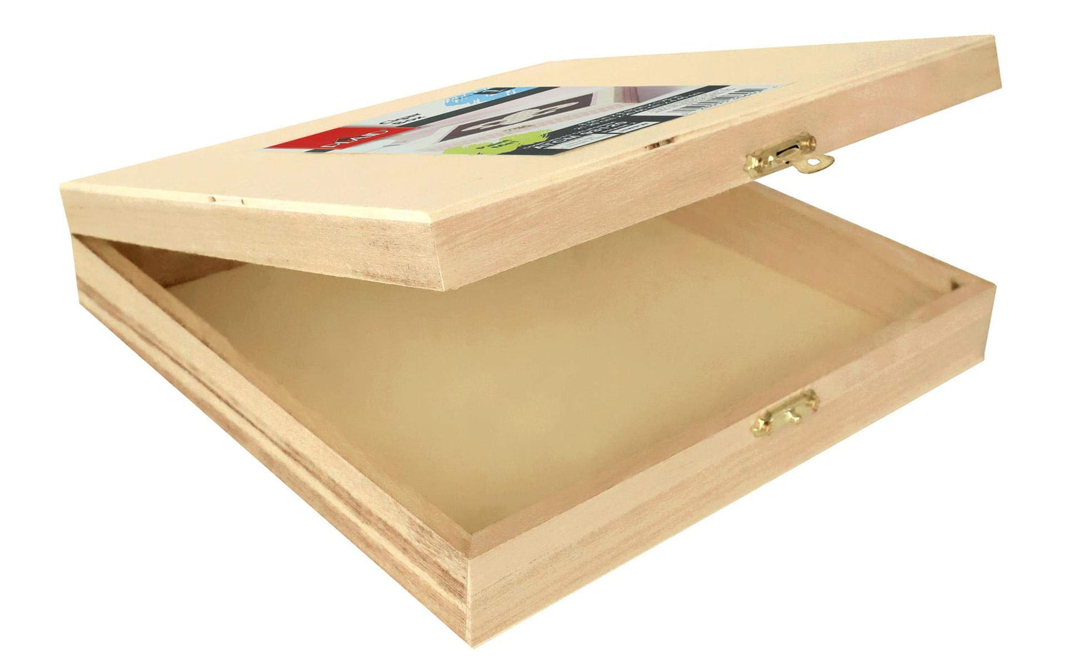 Plaid 40645e Natural Wood Cigar Box, Beige, 1.7" H X 8.3" L X 8.1" W Plaid