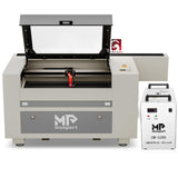 Monport 80W CO2 Laser Engraver＆Water Chiller with Lightburn,16"x24" Laser Engraving Cutting Machine with Autofocus 2 Way Pass Air Assist Commercial Monport