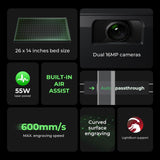 xTool P2 55W CO2 Laser Cutter, Laser Engraver Machine, Smart Desktop Cutting Machine with Dual 16MP Cameras, Laser Engraver and Cutter Machine for xTool