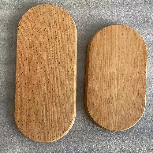 Mini Serving Tray for Jewellery Key Coin Set of 2, Oval Wood Natural Dessert Cup Tray, Small Wooden Cheese Plate, Tableware Decorative Tray BWRMHME