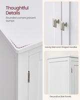 VASAGLE Bathroom Floor Storage Cabinet, Bathroom Storage Unit, Freestanding Cabinet with 4 Doors, Adjustable Shelves, 11.8 x 23.6 x 43.3 Inches, VASAGLE