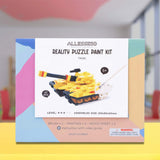 Allessimo - Create + Paint Tank 3D Puzzles for Kids, Girls and Boys Ages 7 8 9 10 11 12 Year Old. Includes Wooden Model Kit, Brush and Paint ALLESSIMO