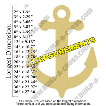 Anchor Unfinished Cutout, Wooden Shape, Paint-able Wooden MDF DIY Craft Build-A-Cross - WoodArtSupply