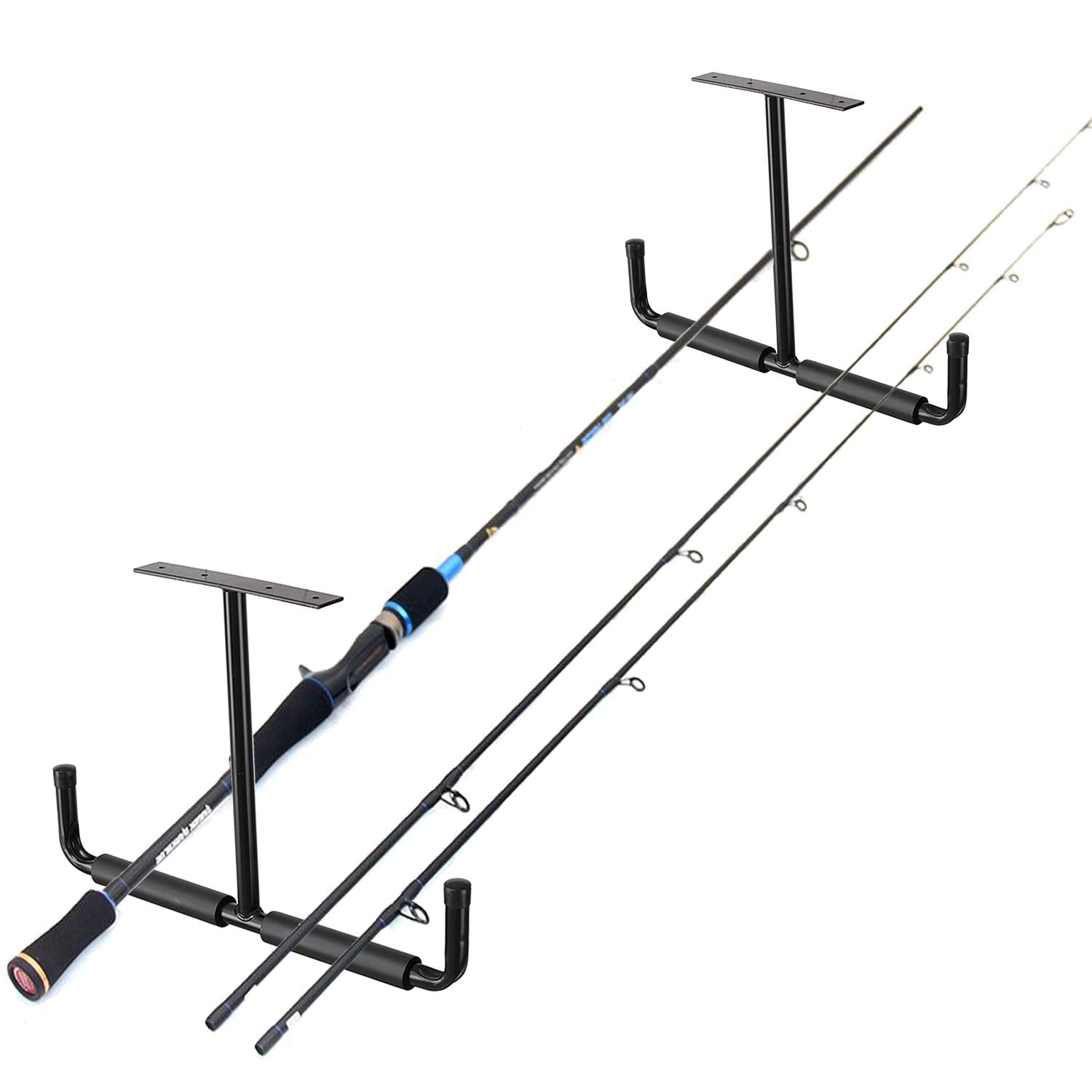 HOME RIGHT Overhead Garage Storage Hooks, Heavy Duty Double Ceiling Rack, 16.5’’ Utility Shed Hangers, Great for Pipe, Lumber, Ladder, Fishing Rod HOME RIGHT