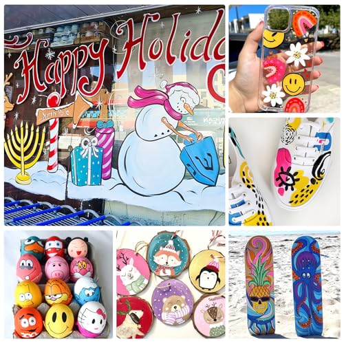 SFAIH Acrylic Paint Markers Paint Pens 24 Colors 2-3mm Medium Tip Paint Markers for Fabric, Canvas, Rock, Glass, Wood, Plastic, DIY Crafts Art SFAIH