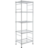 5-Wire Shelving Metal Storage Rack Shelves, Standing Storage Shelf Units for Laundry Bathroom Kitchen Pantry Closet(Silver,16.9L x 12.8W x 50.5H) Soywey