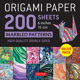 Origami Paper 200 sheets Marbled Patterns 6" (15 cm): Tuttle Origami Paper: Double Sided Origami Sheets Printed with 12 Different Patterns Tuttle Publishing