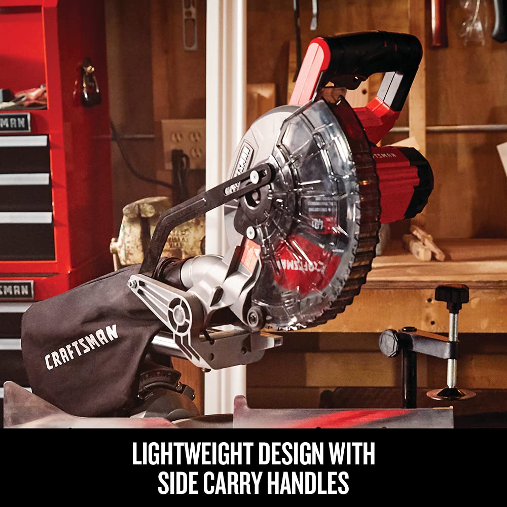 CRAFTSMAN V20 Miter Saw Kit, 7-1/4 inch, Cordless, Battery and Charger Included (CMCS714M1) Craftsman