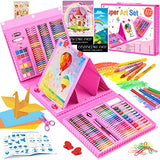 Art Supplies, 272 Pack Art Set Drawing Kit for Girls Boys Teens Artist, Deluxe Gift Art Box with Trifold Easel, Origami Paper, Coloring Book, Drawing POPYOLA