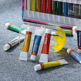 TRANSON Acrylic Paint Set 24-color with 12 Paint Brushes and Palette Non-toxic for Canvas Craft Rock Art Painting TRANSON