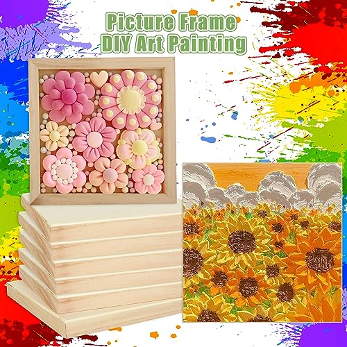 SHUESS 10 Pack 8'' x 8'' Wood Panel Boards, Unfinished Wooden Canvas Panels, Cradled Wood Panels for Painting, Drawing and DIY Crafts Projects, SHUESS