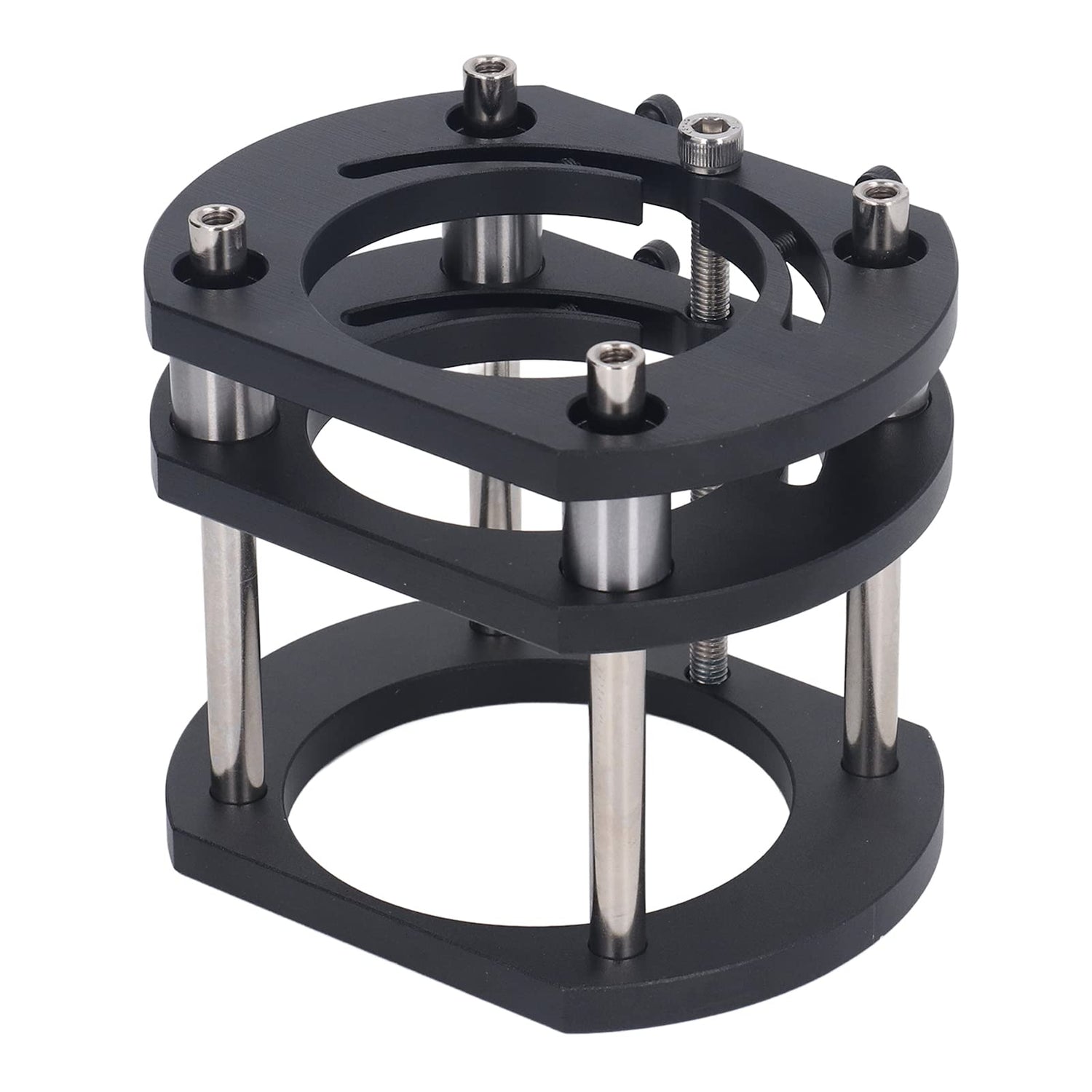 Router Lift Base, Aluminum Alloy Stainless Steel 4 Jaw Clamping, Metal Milling Table Lifting System, for Small Electric Tenoning Trimming Machines PerGar