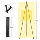 SunyesYoon Display Black Easel Stand for Wedding Sign - Artist Instant Tripod Collapsible Portable Floor Easel for Posters- 63" Adjustable Easy SunyesYoon