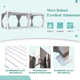 MELLCOM 12x20ft Louvered Pergola with Curtains and Nets, Aluminum Pergola with Adjustable Rainproof Roof, Outdoor Hardtop Pergola for Patio, MELLCOM