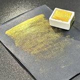 Art Whale Metallic Watercolor 24 Colors in Half-Pans with Waterbrush - Highly Pigmented Tin Box for Painters, Professionals, Beginners, Hobbyists, Art Whale