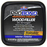 Elmers ProBond Professional Strength All Purpose Wood Filler, 32 Ounce Tub, Interior/Exterior Stainable (Pack of 1) Elmer's