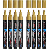 Overseas Gold Paint Pens Paint Markers - Permanent Acrylic Markers 8 Pack, Water-Based, Quick Dry, Waterproof Paint Marker Pen for Rock, Wood, Overseas