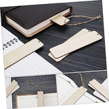 Tofficu 1 Set Wooden Bookmark Wood Crafts Tags Wooden Craft Bookmarks Unfinished Bookmark Blank Wooden Gift Tags Labels Lables Rustic Blank DIY Tofficu