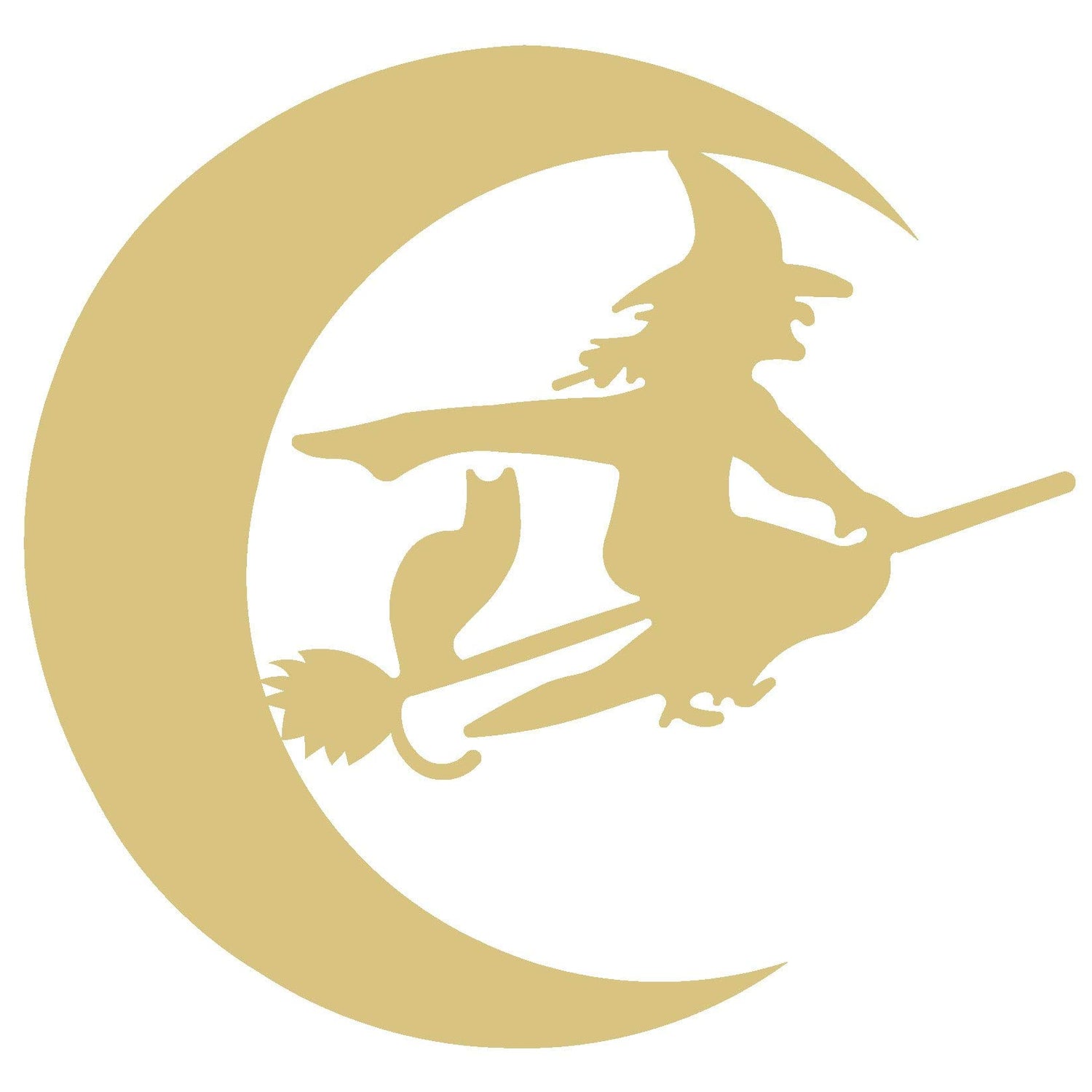 Witch Moon Cutout Unfinished Wood Halloween Decor Door Hanger Halloween Party MDF Shaped Canvas Style 1 Diverse Woodworking