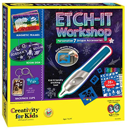 Faber-Castell Creativity for Kids Etch-It Workshop - DIY Engraving Art Set for Kids - Arts and Crafts for Kids - WoodArtSupply