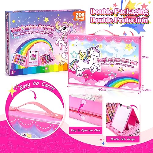 SYOKZEY Art Supplies Unicorn Gifts for Girls, Colouring Pencils Art Set Drawing Kit for Kids 3-12 Year Old Girls Boys, Toys Gifts for 3-12 Year Old - WoodArtSupply