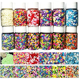 LIKETURE Fake Sprinkles 12 Jars 180g Polymer Clay Sprinkles Fake Candy Sprinkles Faux Sprinkle for Resin Slime Craft Plastic Sprinkle Nail Art Phone LIKETURE