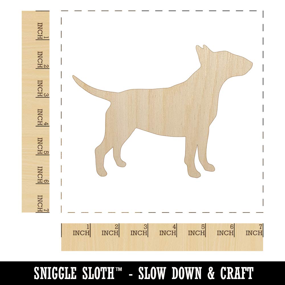 Bull Terrier Dog Solid Unfinished Wood Shape Piece Cutout for DIY Craft Projects - 1/4 Inch Thick - 6.25 Inch Size Sniggle Sloth