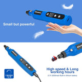 GINELSON Cordless Rotary Tool, 2000 mAh Battery Pack, 5-Speed and USB-C Charging Rotary Tool Kit with 64 Accessories, Multi-Purpose 3.7V Power Rotary GINELSON