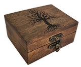 JB&C Premium Tree of Life Engraved Wooden Decorative Box, Jewelry Box for Keepsake, Trinket Box (5.75 x 4.75 x 2.5) JB&C Premium