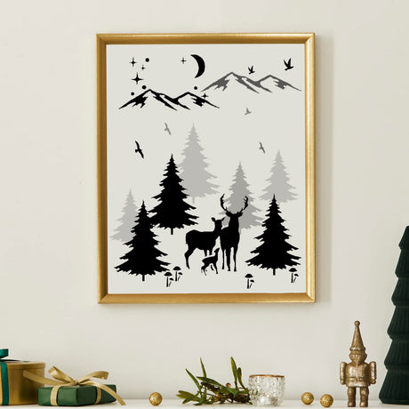 20 Pieces Stencil Template for Painting Reusable Animal Plant Spring Summer Winter DIY Christmas Stencils for Painting on Wood Wall Home Decor Outus