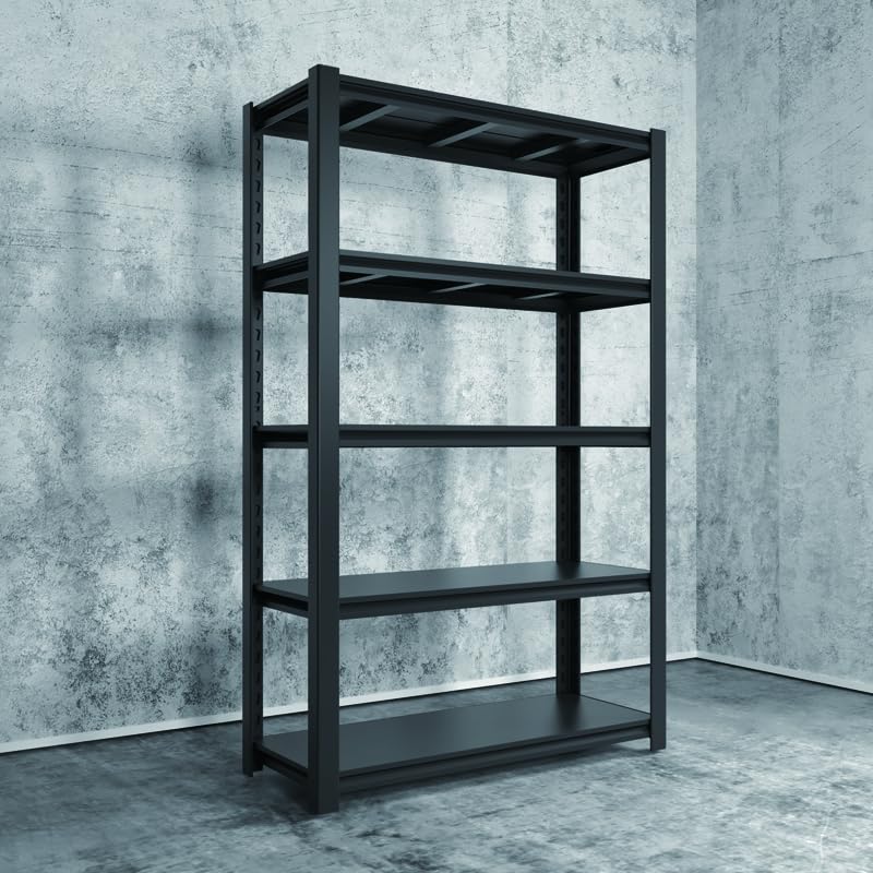 OLLRRACT 5 Tier Garage Shelving 2200LBS Heavy Duty Garage Storage Shelves Adjustable Metal Shelving Unit for Garage Storage Rack Industrial Utility - WoodArtSupply