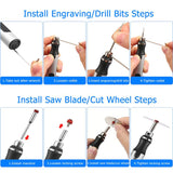 Uolor USB Rechargable Engraving Pen with 42 Bits, Mini Electric DIY Engraver Cordless Rotary Tools Portable Engraving Tool for Jewelry Wood Metal Uolor