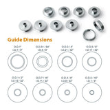 POWERTEC 10Pcs Solid Router Template Bushing Guides Sets 5/16 to 1 Inch with Molded Carrying Case. Fits All Porter Cable Style Router Sub Bases. POWERTEC